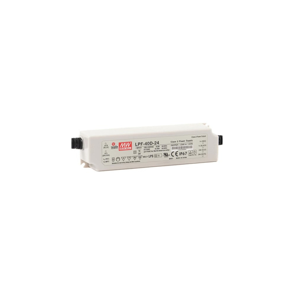 Impulsinis maitinimo &scaron;altinis 24V 1.67A 40.8W IP67, dimeriuojamas MWLPF40D24