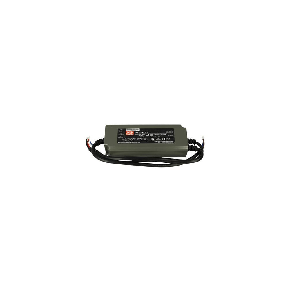 Impulsinis maitinimo &scaron;altinis 12V 7.5A 90W IP67, dimeriuojamas MWPWM9012