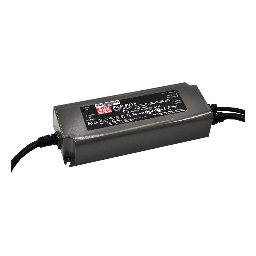 Impulsinis maitinimo &scaron;altinis 24V 3.75A 90W IP67, dimeriuojamas MWPWM9024