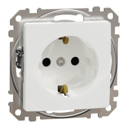 Ki&scaron;tukinis lizdas su įžeminimu ir apsauga nuo vaikų Schneider Electric Sedna Design SDD111022 (baltas) ESDD111022