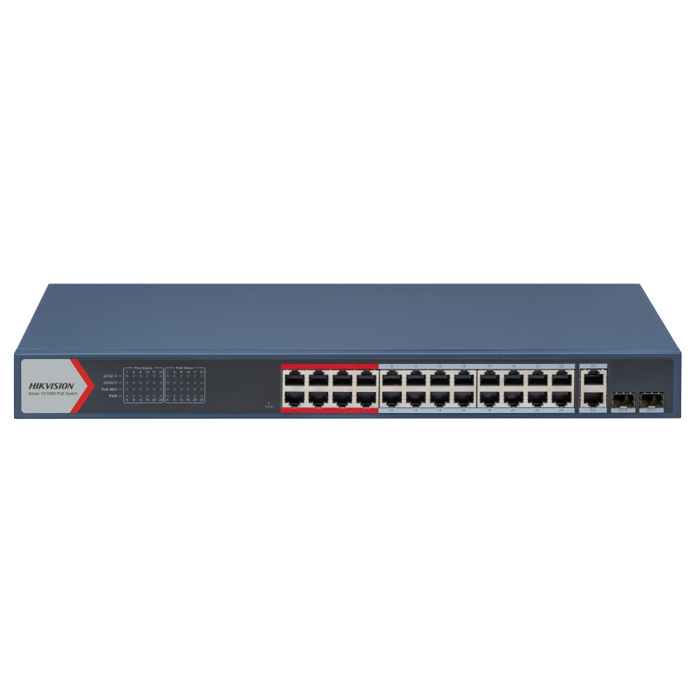 Hikvision 26 prievadų 24 PoE valdomas komutatorius DS-3E1326P-EI(B) SWITCHDS3E1326PEI