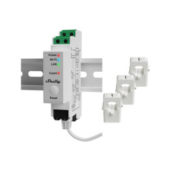 3 fazių elektros sąnaudų skaitiklis Shelly Pro 3EM (DIN, LAN, Wi-Fi, Bluetooth, 3x120A) SHELLYPRO3EM