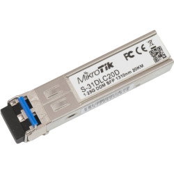 Optinis integruojamas keitiklis MikroTik S-31DLC20D (SFP, 1.25Gbps, SM, 20km, 1310nm) OPTSFPMIKROS31DLC20D