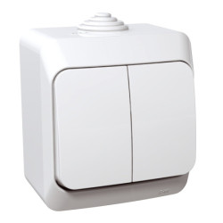 2 klavi&scaron;ų jungiklis Schneider Cedar Plus WDE000550 (vir&scaron;tinkinis, baltas, 16A, 250V) SWDE000550