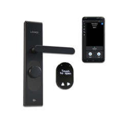 I&scaron;manioji durų spyna Shelly LOQED-B (juoda, Wi-Fi, Bluetooth, PIN, atrakinimas lietimu) SHELLYLOQEDB