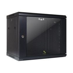 19" pakabinama komutacinė spinta (9U, 600&times;550 mm, 2 durų, juoda, nesurinkta) KS9U600X550ZH6409B