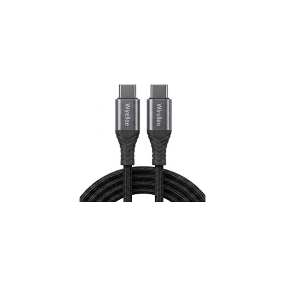 USB-C&ndash;USB-C kabelis Wirellee (2 m, 100 W, PD 3.0, juodas) KAB2P070