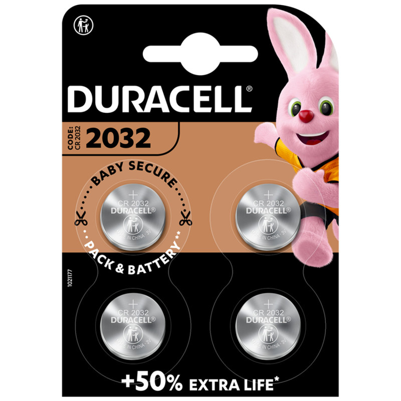 Baterija Duracell Lithium CR2032 (4 vnt.) BATERIJACR2032DUR4