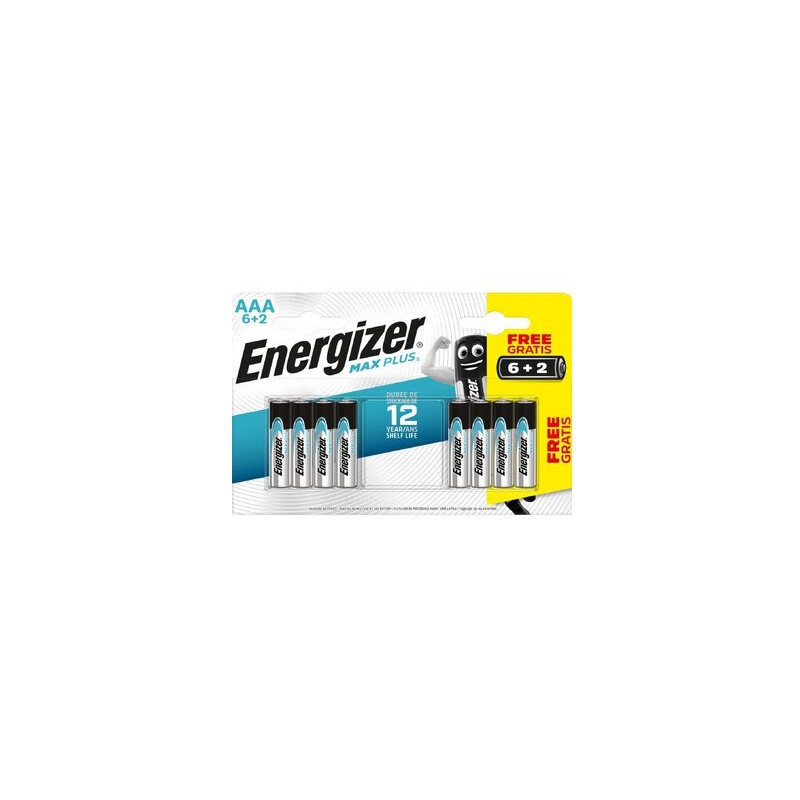 Baterija Energizer Max Plus LR03 AAA 6+2 (8 vnt.) ENERGIZERMAXPLUS8LR03