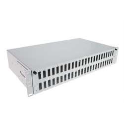 Optinė komutacinė panelė 19" ODF 2U 48 SC simplex/ LC duplex priekinė panelė KPODF48SCSIMLCDUP