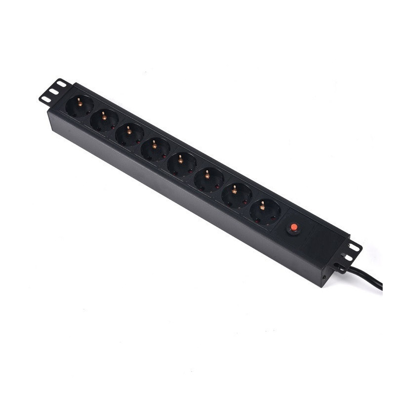 Maitinimo panelė 19'' 8X220V su vir&scaron;srovio apsauga ESPMP8X22010/16A