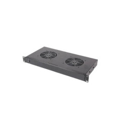 Ventiliatorių blokas 19' pastatomai spintai (juodas, 600mm, 2 vent.) VENBL6002TOJ