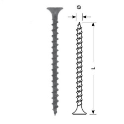 Sraigtas STARFIX gipsas-medis 3.5x45/F (juodas, 150vnt) D3545F