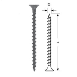 Sraigtas STARFIX gipsas-medis 3.5x55/F (juodas, 100vnt) D3555F