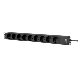 Maitinimo panelė 19'' SW-1U-9G-P 9X220V (be jungiklio) ESPMP220V9BEATJ