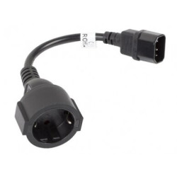 Maitinimo kabelis su lizdu IEC 320 C14-SCHUKO(F) (15 cm, 10A, 250VAC) MAITKABIEC320C14SCH15F