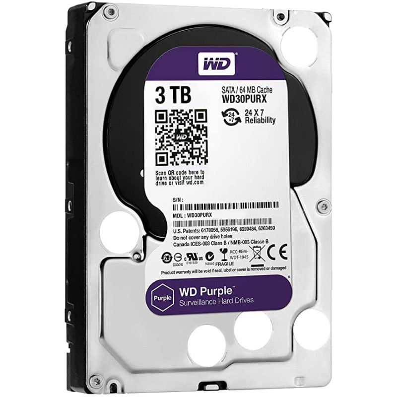 Kietas diskas WD Purple WD30PURX Surveillance 3 TB XKD3WD30PURX
