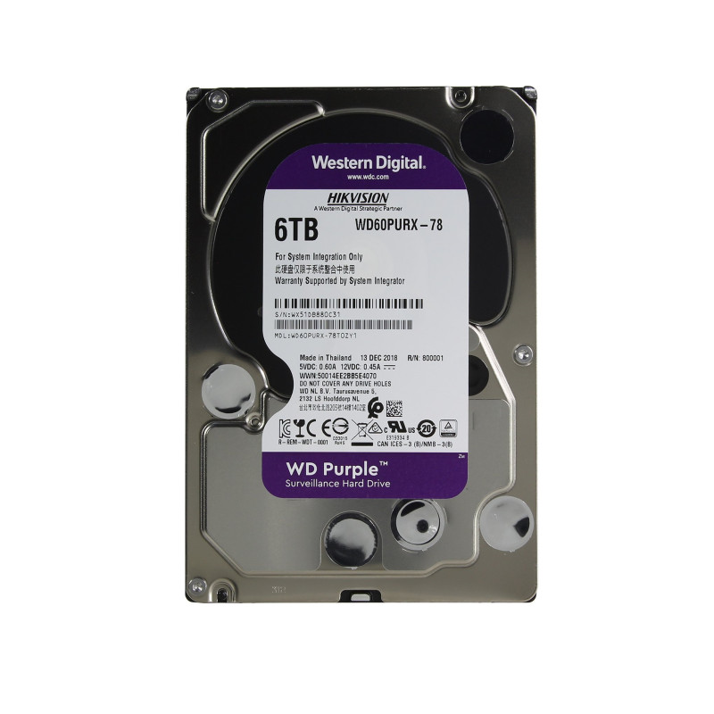 Kietas diskas WD Purple WD62PURX-78 Hikvision Surveillance 6 TB XKD6WD60PURX78