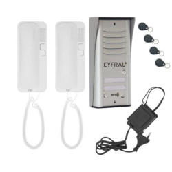 Audio telefonspynės komplektas CYFRAL COSMO R-2 sidabro splavos PSKITCOSMOR2S