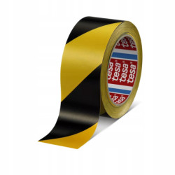 Įspėjamoji grindų žymėjimo juosta TESA (geltona/juoda) 33m x 50mm 60760-00093-15 VIZOTGRINDGJ