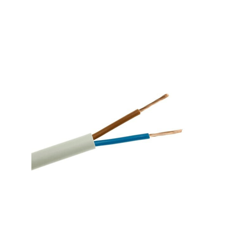 Lietkabelis OMY kabelis 2x0.5mm2 (baltas, 100m) KM2X05LIETB