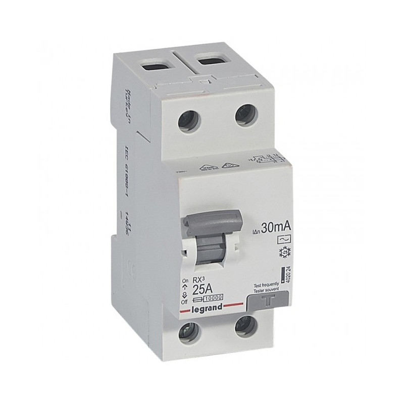 Srovės nuotekio relė RCD RX Legrand 402024 (AC, 25A, 2P, 30mA, 230V) LRELE2P25A