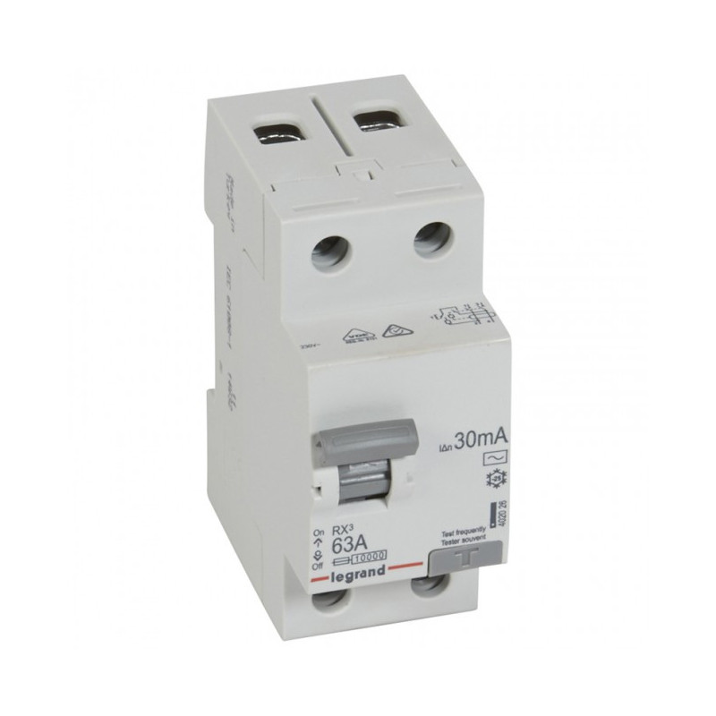 Srovės nuotekio relė RCD RX Legrand 402026 (AC, 63A, 2P, 30mA, 230V) LRELE2P63A