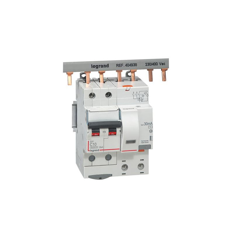 Srovės nuotekio relė su automatiniu jungikliu Legrand 411057 (C, 10A, 4P, 30mA, 230V) L411157