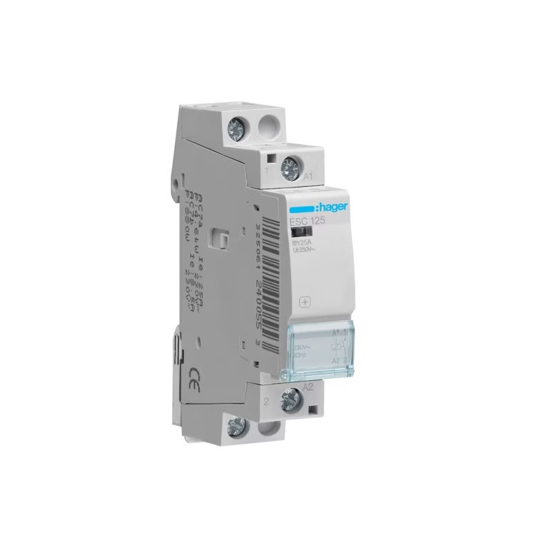 Kontaktorius Hager ESC125 (1P, 25A, 230V) HESC125