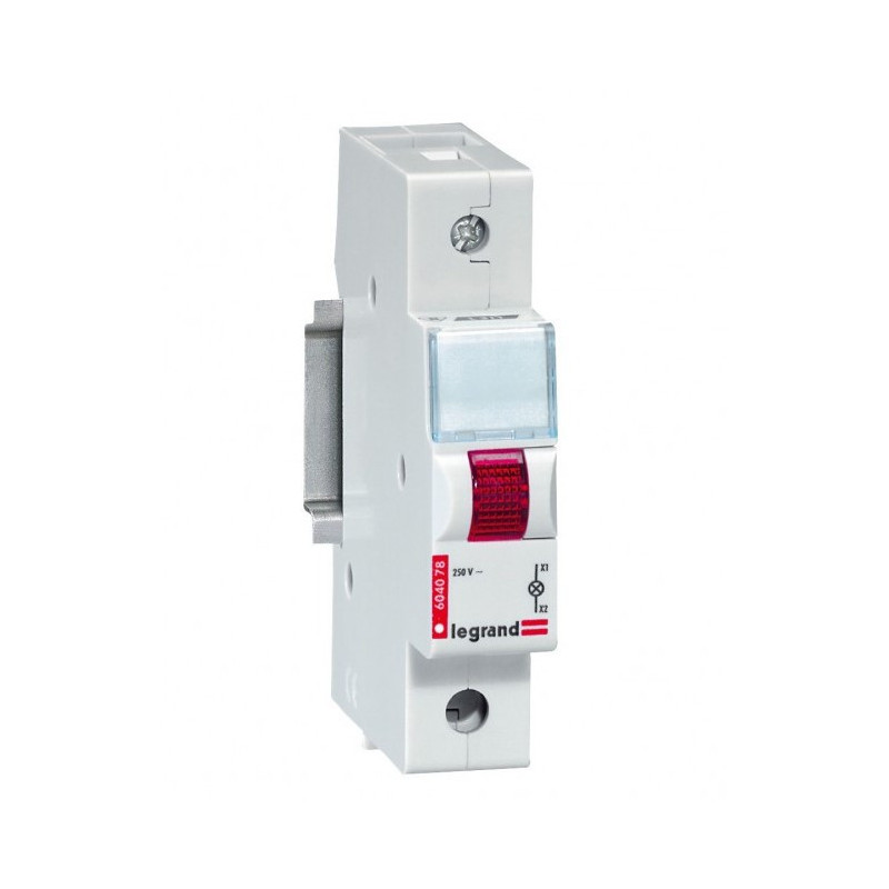 LED indikatorius ant DIN Legrand 604077 (raudonas, 230V, TX3 1 mod.) LINDIKATORLEDRAUD