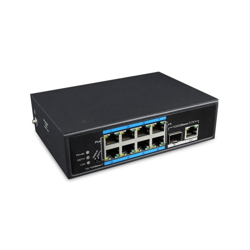 8 prievadų, 8 PoE pramoninis komutatorius UTEPO UTP7108E-POE SWITCHUTP7108EPOE