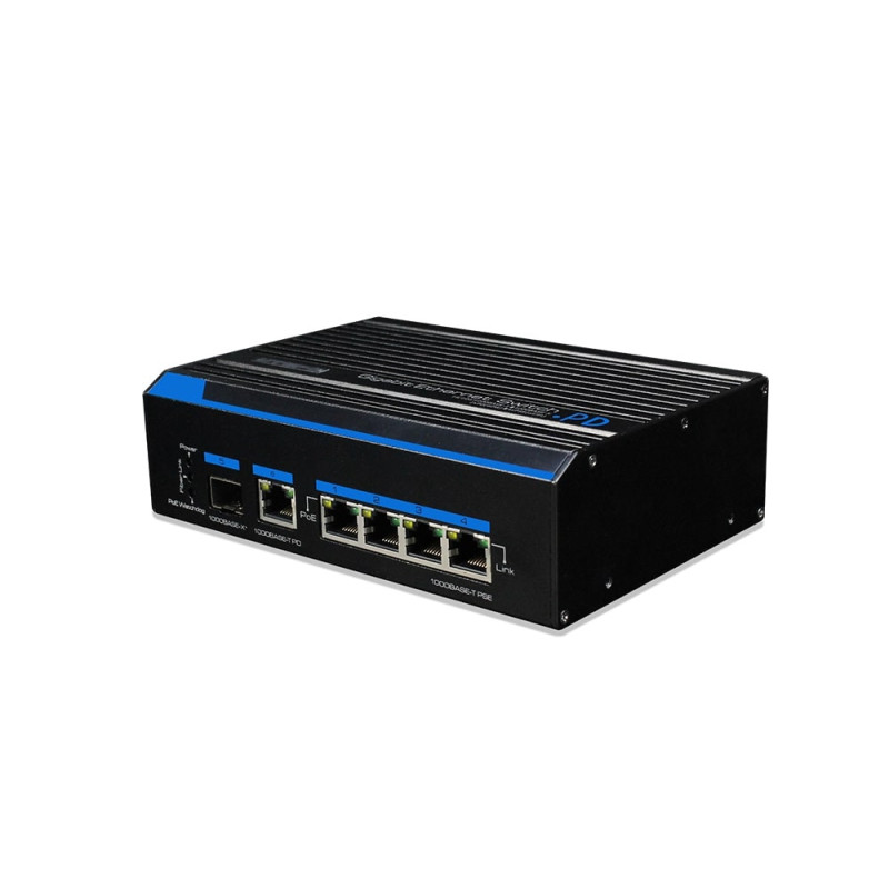 4 prievadų, 4 PoE pramoninis komutatorius UTEPO UTP7204GE-PD SWITCHUTP7204GEPD