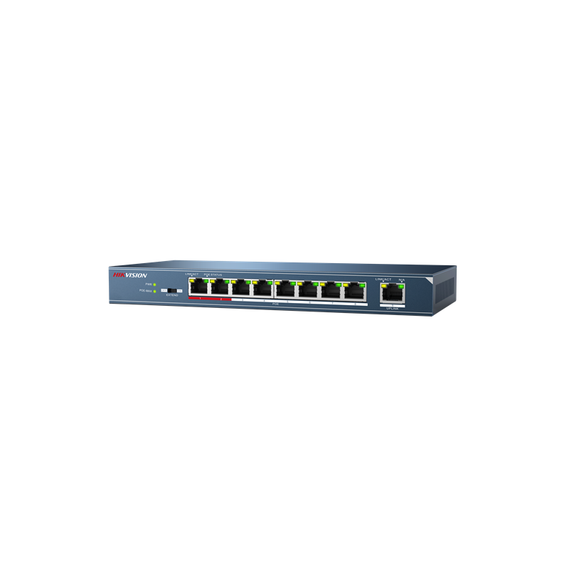 9 prievadų, 8 PoE komutatorius Hikvision DS-3E0109P-E(C) SWITCHDS3E0109PEC