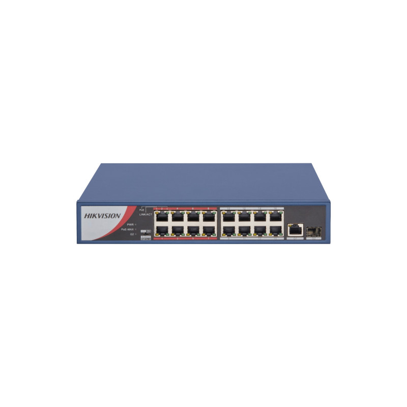 Hikvision 18 prievadų 16 PoE prievadų komutatorius DS-3E0318P-E/M(B) SWITCHDS3E0318PEMB