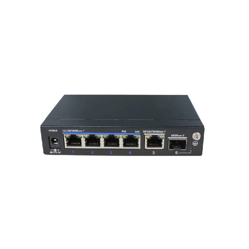 6 prievadų 4 PoE prievadų komutatorius UTEPO UTP3306TS-PSB SWITCHUTEPOUTP3306TSPSB