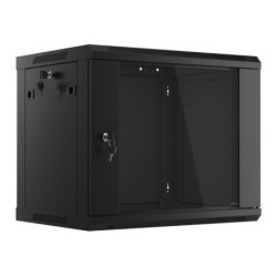 Komutacinė spinta 19' pakabinama 9U 600x450x501 (juoda, surinkta) KS9U600x450PAKJ