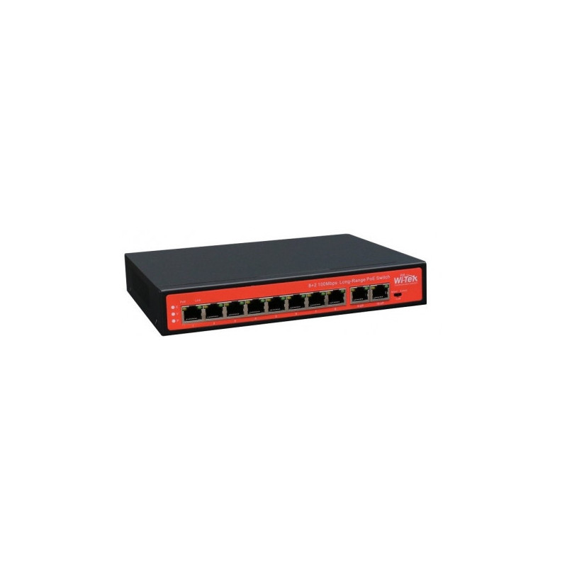 10 prievadų, 8 PoE prievadų komutatorius WI-Tek Wi-PS210G SWITCHWIPS210G