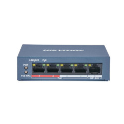 5 prievadų, 4 PoE komutatorius Hikvision DS-3E0105P-E/M(B) SWITCHDS3E0105PEMB