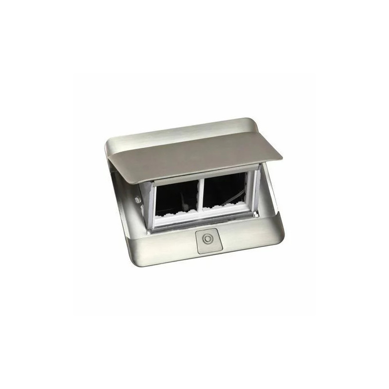 Įleidžiama modulinė dėžutė 4 mod. Legrand 654000 (metalinė, nerūdijančio plieno spalva) LMODDEZ2X4NERPLIEN