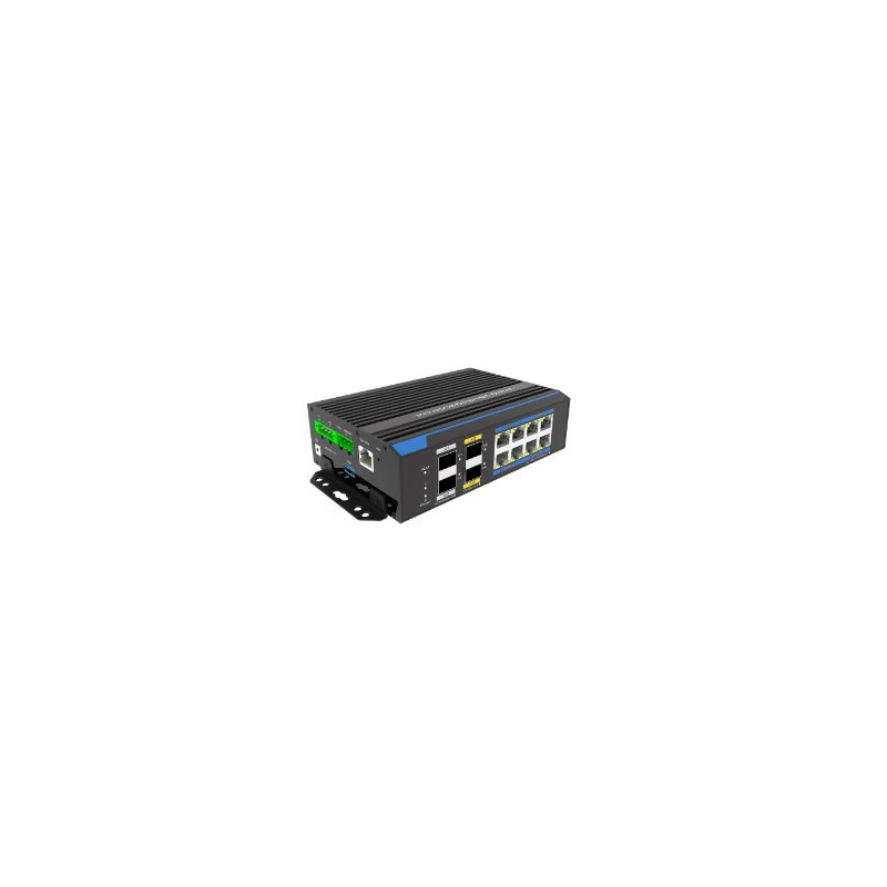 12 prievadų, 8 PoE prievadų komutatorius UTEPO UTP7612S-PSD360 SWITCHUTP7612SPSD360