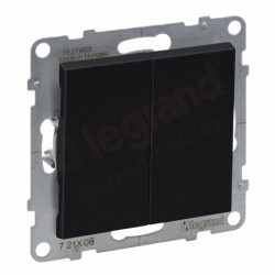 2 kl. juodas perjungiklis Suno Legrand 721408 VSUNOPERJUNG2KLJ