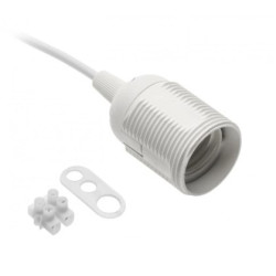 Lemputės lizdas su laidu baltas GTV GZ-E27000-00 (baltas, E27, 60W) GTVGZE2700000