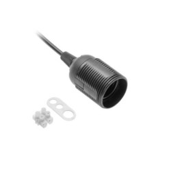 Lemputės lizdas su laidu GTV GZ-E27000-10 (juodas, E27, 60W) GTVGZE2700010