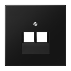 Kompiuterinio lizdo apdaila JUNG LS969-2UASWM (juoda, matinė, 2xRJ45) JUNGLS9692UASWM