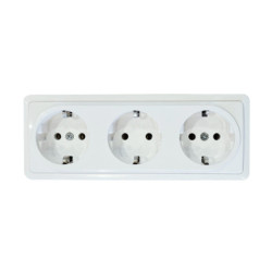 Trivietis vir&scaron;tinkinis ki&scaron;tukinis lizdas su įžeminimu Vilma SL+250 RP16-031 SL+ V (white) VILMSL250ROZ3BAL