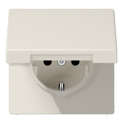 Ki&scaron;tukinis lizdas su įžeminimu ir dangteliu JUNG LS1520KL (dramblio kaulo spalvos, 16A/250V) JUNGLS1520KL