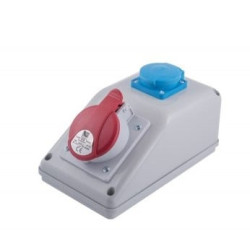 PawBol R-BOX 325/1-S plastikinis skydelis su ki&scaron;tukiniais lizdais (1x32A/250V) PAWBB3251S