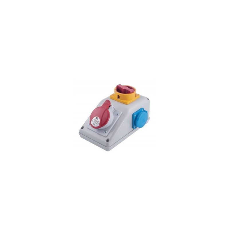 PawBol R-BOX B.165/1/LP-S plastikinis skydelis su ki&scaron;tukiniais lizdais (1x16A/250V, 1x250V) PAWBB1651LPS