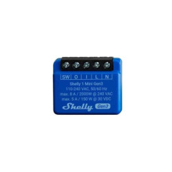 Wi-Fi valdoma relė Shelly Mini 1 Gen3 (8A , 110-240 VAC, 5A 30 VDC) SHELLYMINI1GEN3
