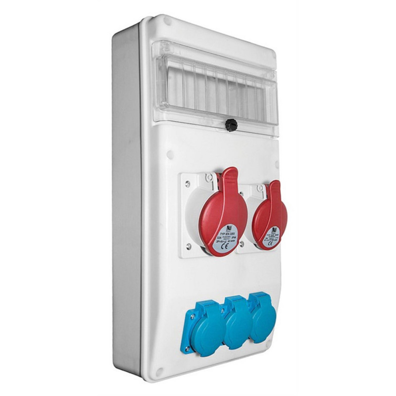 PawBol B.SLIM-10S-7BR-S plastikinis skydelis 10 mod+ (3x16A/250V 1x16A/5P 1x16A/5P) PAWBSLIM10S7BRS